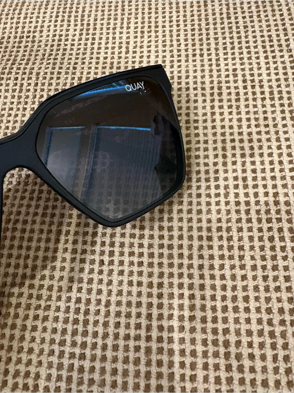 Quay Australia Black Oversized Level Up Polarized Square Sunglasses
